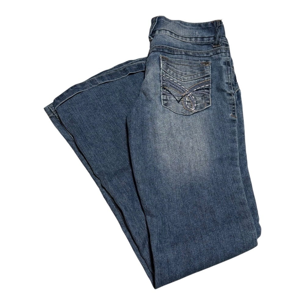 Wallflower Ramie Cotton Blend Medium Wash Flared Jeans Women's 3 (Fits 29x32.25)